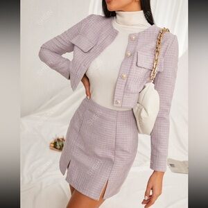 2 piece lavender jacket & skirt set